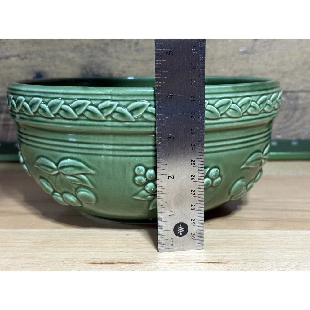 🔥Tender Heart Treasures 8.5” Forest Green Round Pottery Baking/Serving Bowl